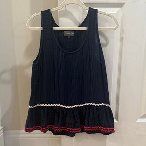 Michael Stars Navy Sleeveless Peplum Top